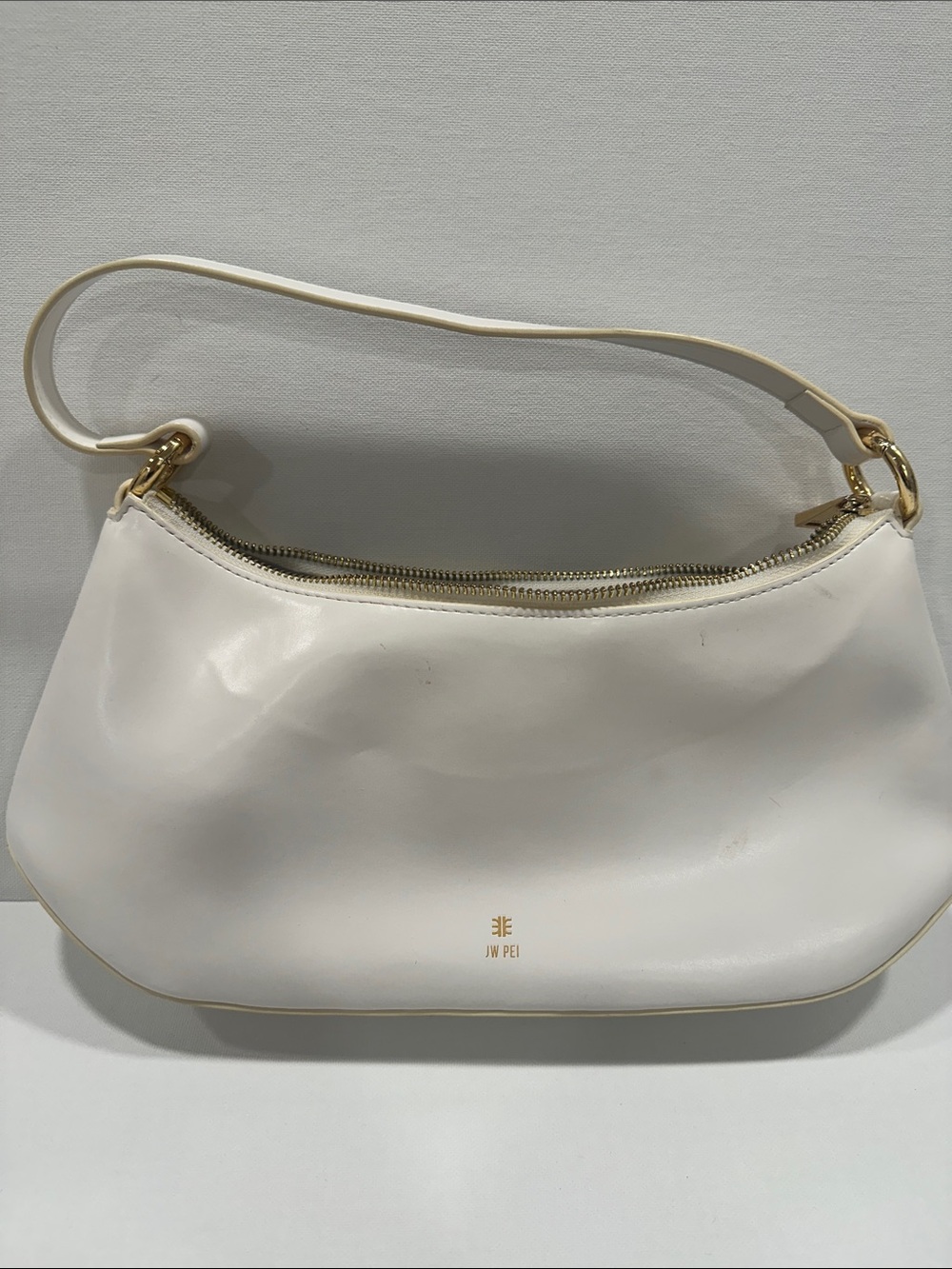 JW PEI Cream Shoulder Bag with Gold Hardware